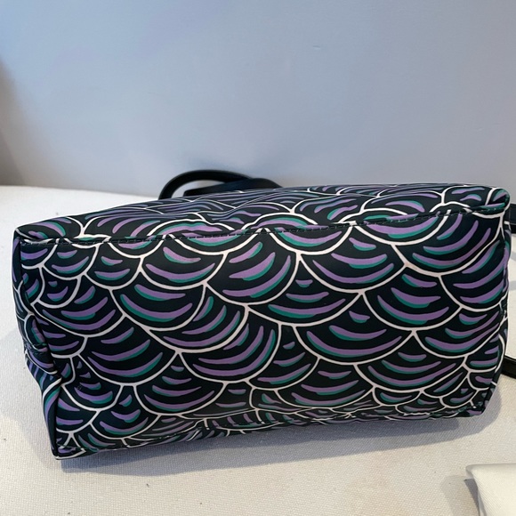 Rare Kate Spade Green & Purple on Black Satchel - Picture 5 of 12